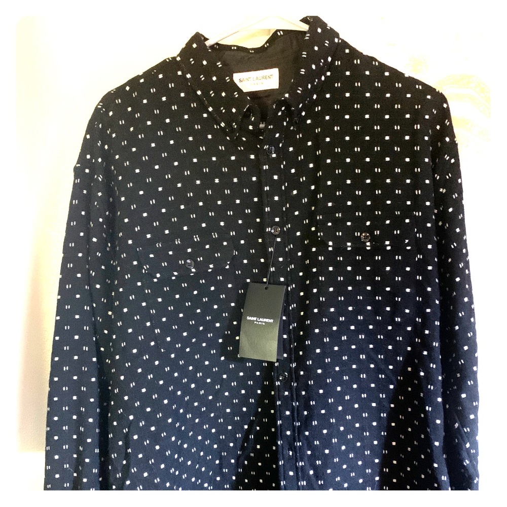 Saint Laurent - Dress Shirt - Size L - Blk/Pattern